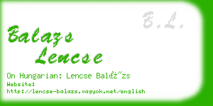 balazs lencse business card